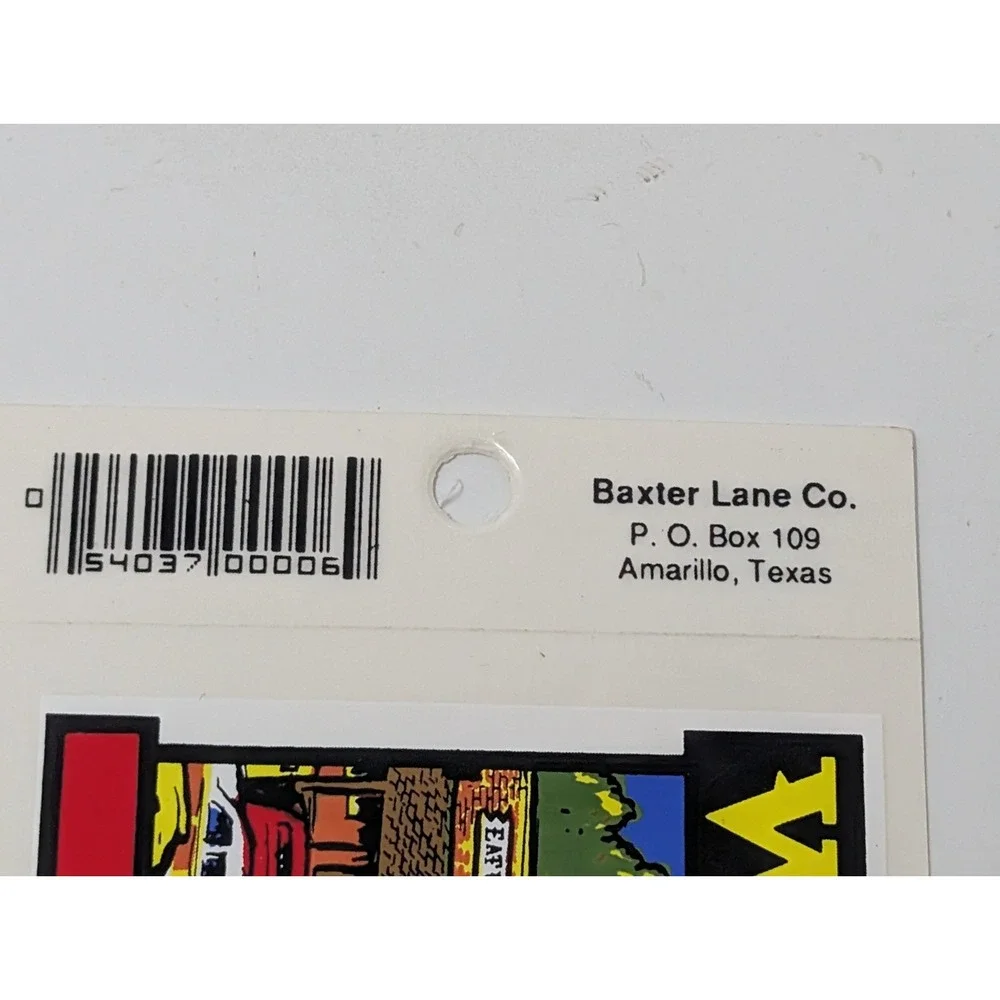 Vintage Baxter Lane Decal Wall Drug South Dakota Art Travel Cars‎ State America